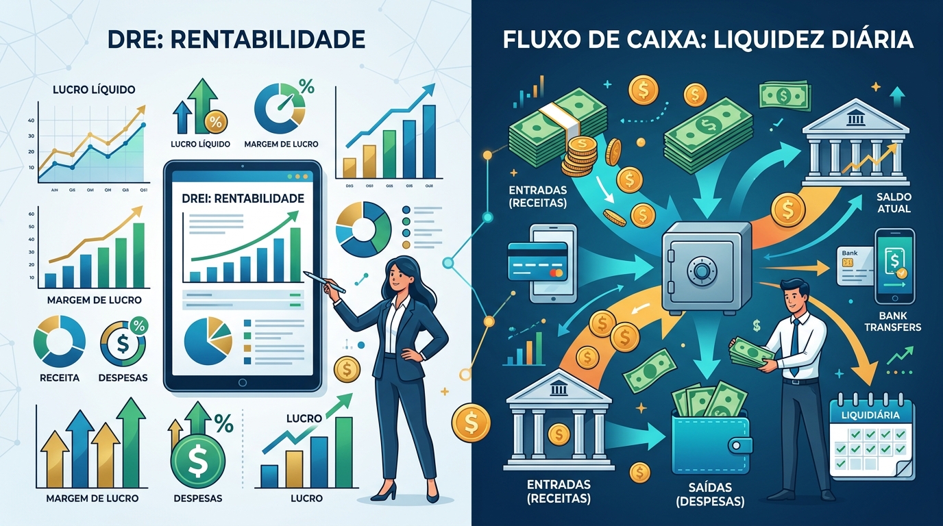 QUAL A DIFERENÇA ENTRE DRE E O FLUXO DE CAIXA